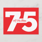 Bonne 75e Anniversaire Carte postale - en rouge (Devant)