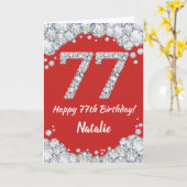 Bonne 77e anniversaire Carte Parties scintillant r (Fleur jaune)