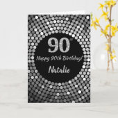 Bonne 90e Anniversaire Carte Parties scintillant N (Fleur jaune)