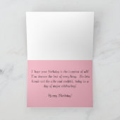 Bonne 90e carte photographique Rose anniversaire (Intérieur)