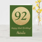 Bonne 92e anniversaire Carte de Parties scintillan (Fleur jaune)