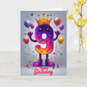 Bonne 9e carte d'anniversaire (Fleur jaune)