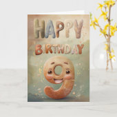 Bonne 9e carte d'anniversaire (Fleur jaune)
