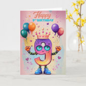Bonne 9e carte d'anniversaire (Fleur jaune)