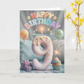 Bonne 9e carte d'anniversaire (Fleur jaune)