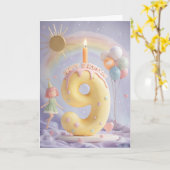 Bonne 9e carte d'anniversaire (Fleur jaune)