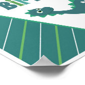 Bonne affiche d'anniversaire vert / bleu dinosaure (Coin)