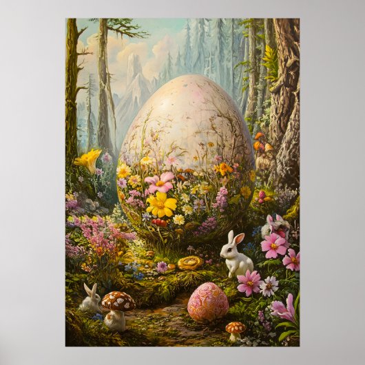 Bonne affiche de chasse aux oeufs de Pâques (Devant)