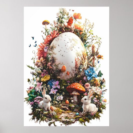 Bonne affiche de la forêt d'oeufs de Pâques (Devant)