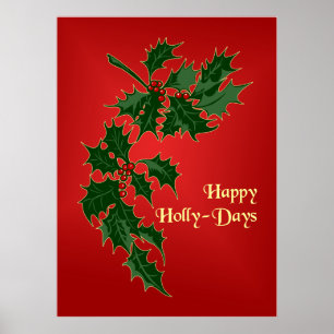 Bonne affiche de Noël Holly-Days