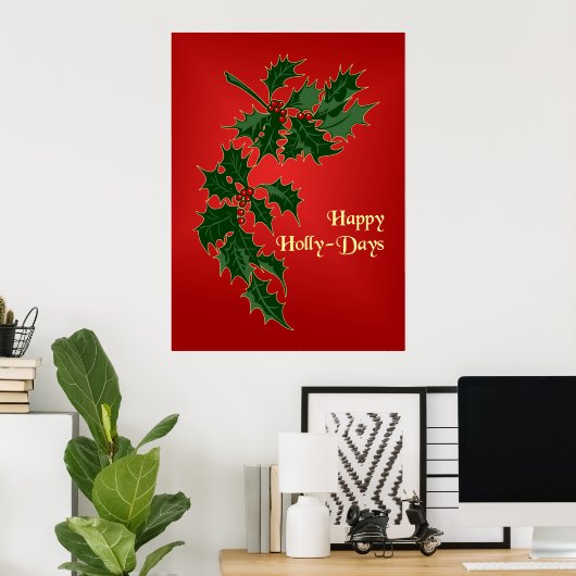 Bonne affiche de Noël Holly-Days (Bureau à domicile)