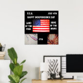 BONNE affiche du jour de l'INDÉPENDANCE (Bureau à domicile)