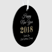 Bonne année 2018 Black White Gold Elegant (devant)
