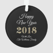 Bonne année 2018 Black White Gold Elegant (dos)