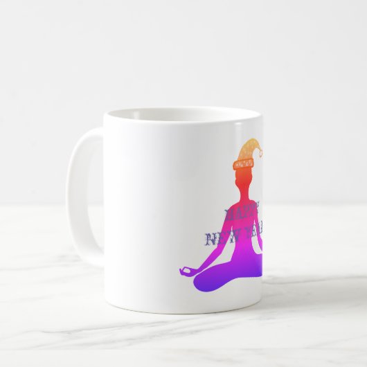 Bonne année 2018 Mug de yoga (Devant gauche)