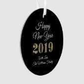 Bonne année 2019 Black White Gold Elegant (devant)
