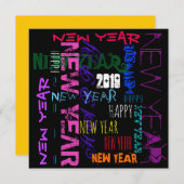 Bonne année 2019 Pop Colours Carré Carte à plat (Devant / Derrière)