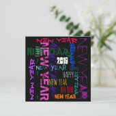 Bonne année 2019 Pop Colours Carré Carte à plat (Debout devant)