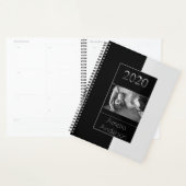 Bonne année 2020 Noir et gris argenté Elégant (Devant avec enveloppe)