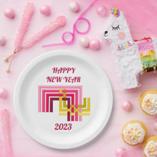 BONNE ANNÉE 2023, ASSIETTE EN CARTON