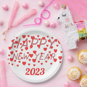 BONNE ANNÉE 2023, ASSIETTE EN CARTON