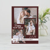 Bonne année 2024 | Carte de vacances moderne (Debout devant)