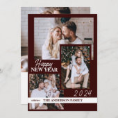 Bonne année 2024 | Carte de vacances moderne (Devant / Derrière)