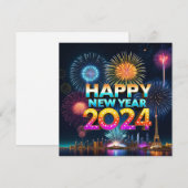 Bonne année 2024 carte plate (Devant / Derrière)