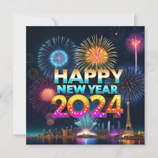 Bonne année 2024 carte plate (Devant)