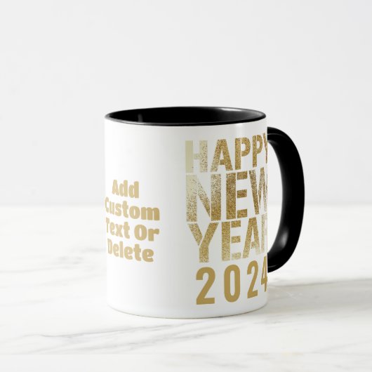 Bonne année 2024 Golden Nouvelle année Parti Mug (Devant droit)