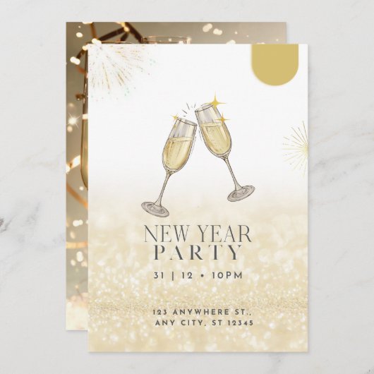 Bonne année 2024 Invitation (Devant / Derrière)