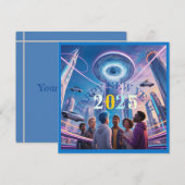 Bonne année 2025 carte postale de vacances plate (Devant / Derrière)