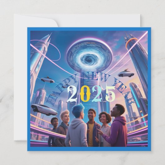 Bonne année 2025 carte postale de vacances plate (Devant)