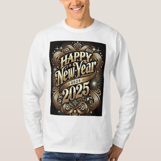 Bonne année 2025 T-shirt Une fête moderne (Devant)