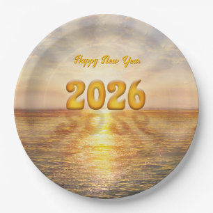 Bonne Année 2026 Assiette en Papier