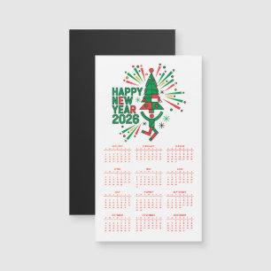 Bonne année 2026 Calendrier Carte magnétique