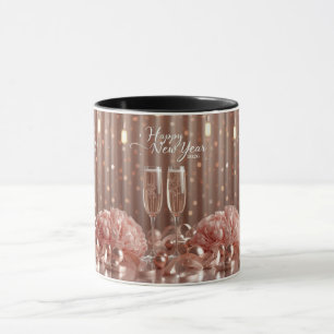 bonne année 2026 tasse champagne lumières