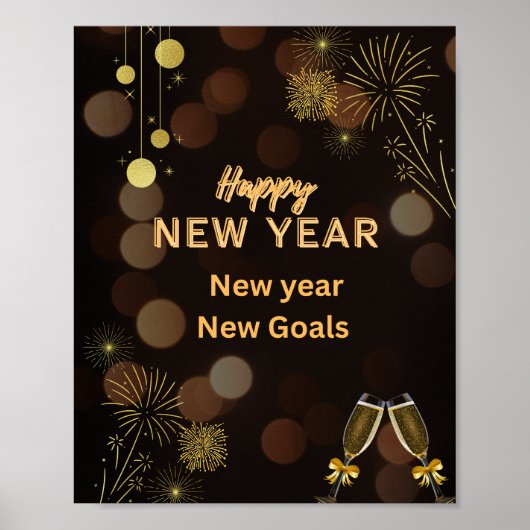 Bonne année – Affiche Brun Doré  (Devant)