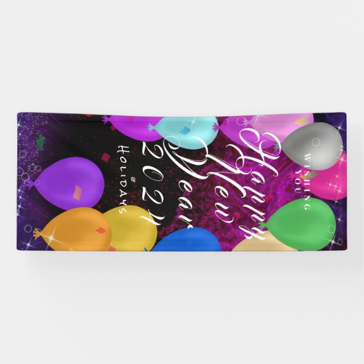 Bonne année Bannière de ballons (Horizontal)