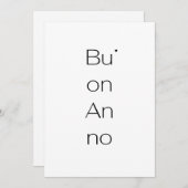 Bonne Année - carte de typographie minimaliste (Devant / Derrière)