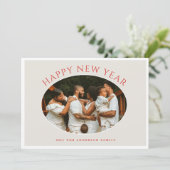 Bonne année Carte de vacances photo Caméo Rouge (Debout devant)