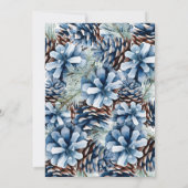 Bonne année Carte Plat Pinecones Bleues (Dos)