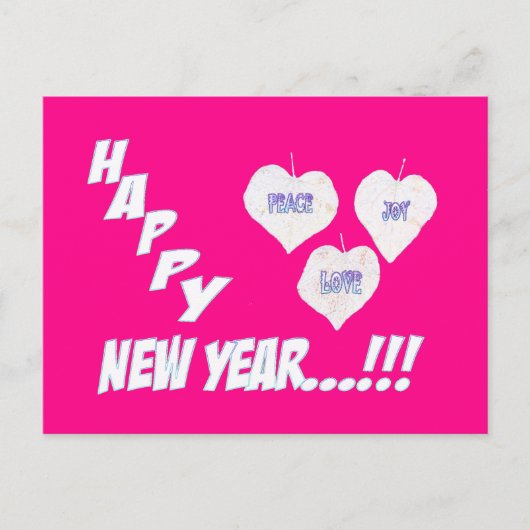 Bonne année Carte postale Feuilles de neige (Devant)