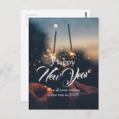 Bonne année Carte postale modifiable (Devant / Derrière)