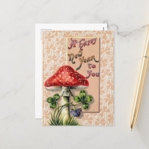 Bonne année Carte postale Vintage