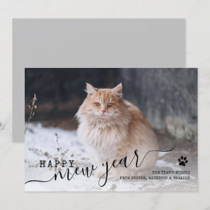 Bonne année Chat photo Nouvel An Carte de vacances