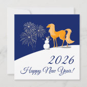 Bonne année chinoise de la carte Fire Horse 2026 (Devant)