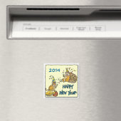 Bonne année Chipmunks Cartoon Magnet (In Situ (Lave-vaisselle))
