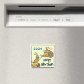 Bonne année Chipmunks Cartoon Magnet (In Situ (Lave-vaisselle))
