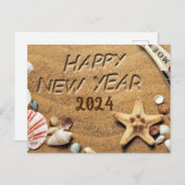 Bonne année Coquillages vacances Carte postale (Devant / Derrière)